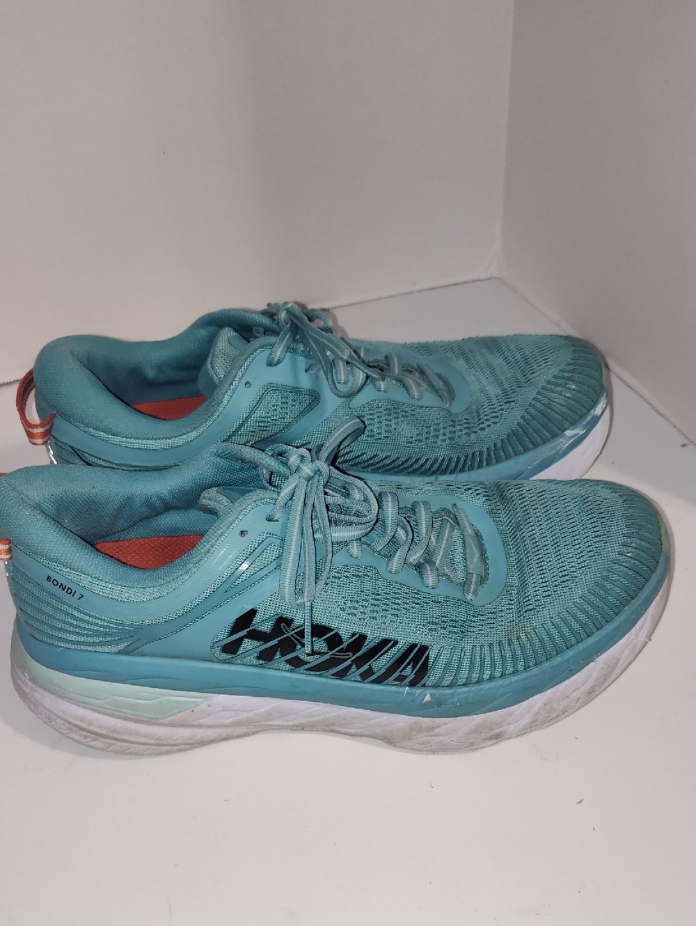 Hoka One Men's Bondi 7 Running Athletic Sneakers AQUA BLUE Size 9.5